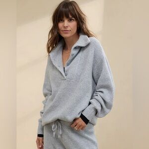 NWOT Aerie CozyUp Waffle Button Sweater